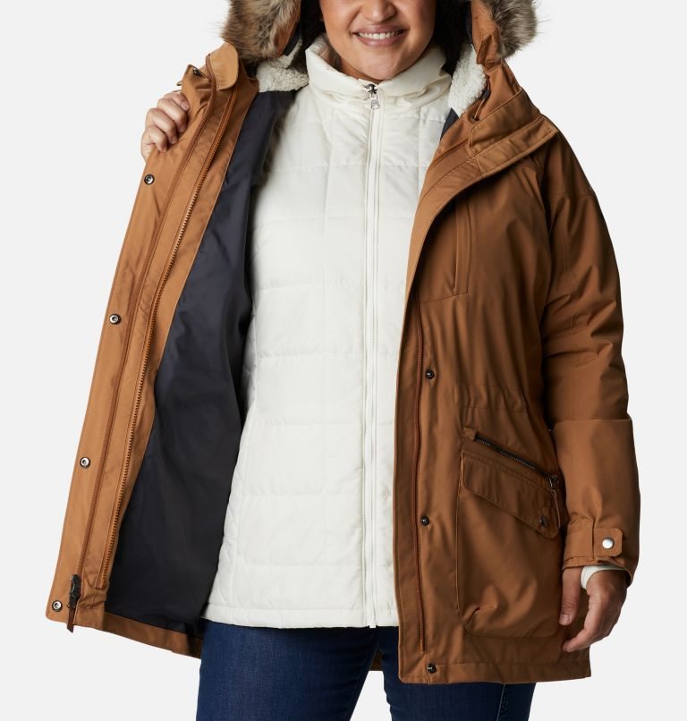 Women's Columbia Watson Lake Omni-Heat Infinity Interchange Insulated Jackets Light Brown | Plus Size CA-W8615